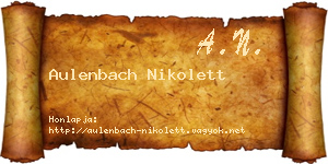 Aulenbach Nikolett névjegykártya